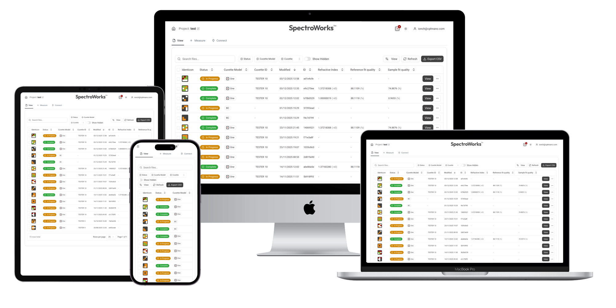 Multi Device view file View SpectroWorks